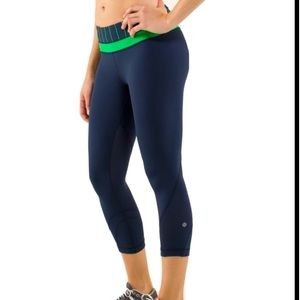Lululemon Athletica Blue and Green Performance Leggings